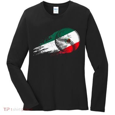 Mexican Baseball Player Mexico Flag Baseball Lover Women's Long Sleeve Shirt