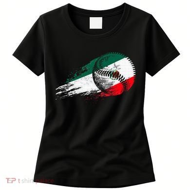 Mexican Baseball Player Mexico Flag Baseball Lover Women's T-Shirt