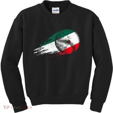 Mexican Baseball Player Mexico Flag Baseball Lover Kids Sweatshirt