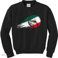 Mexican Baseball Player Mexico Flag Baseball Lover Kids Sweatshirt thumb 0