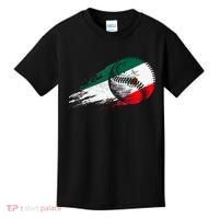 Mexican Baseball Player Mexico Flag Baseball Lover Kids T-Shirt thumb 0