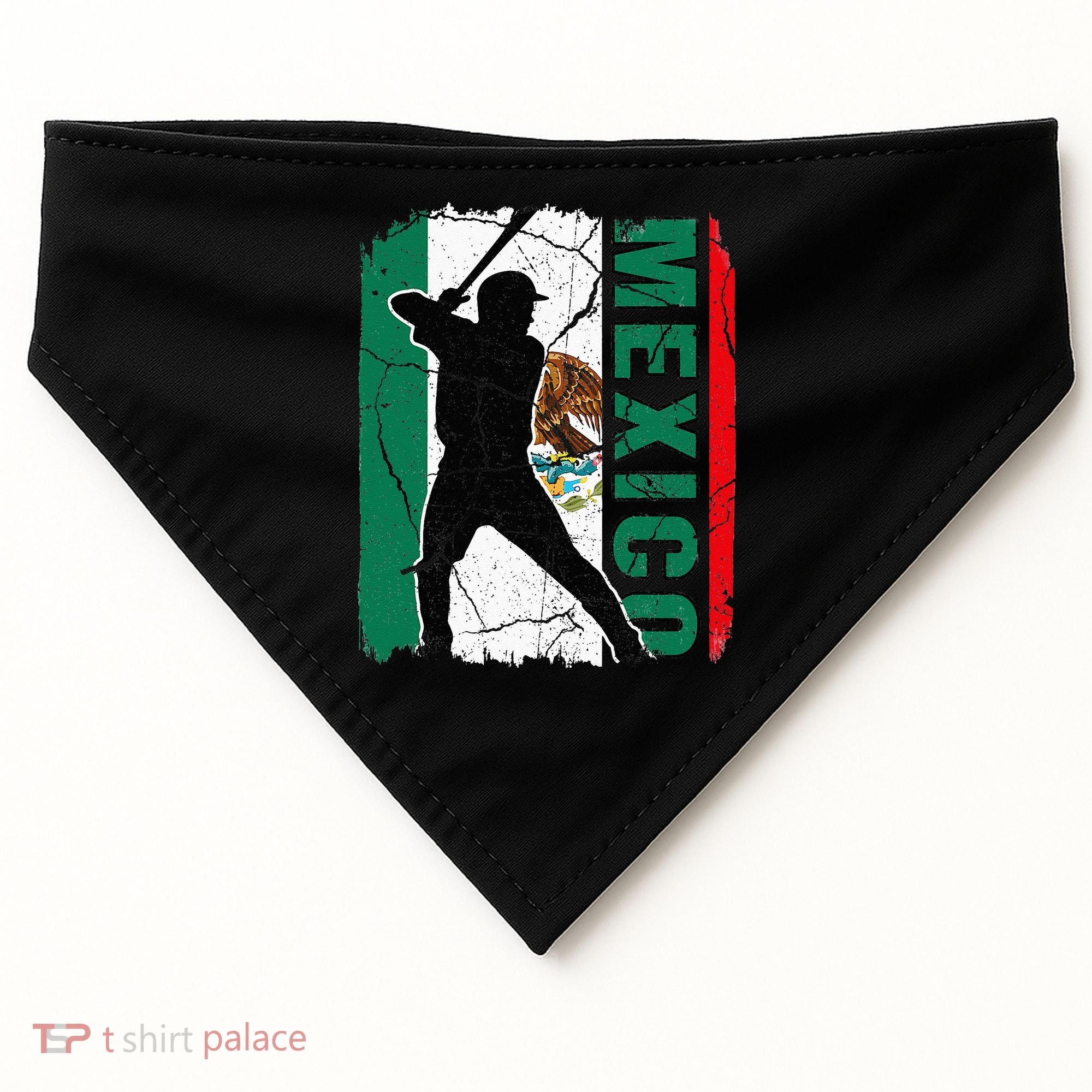 Mexican Baseball Player Mexico Flag Baseball Fans USA-Made Doggie Bandana