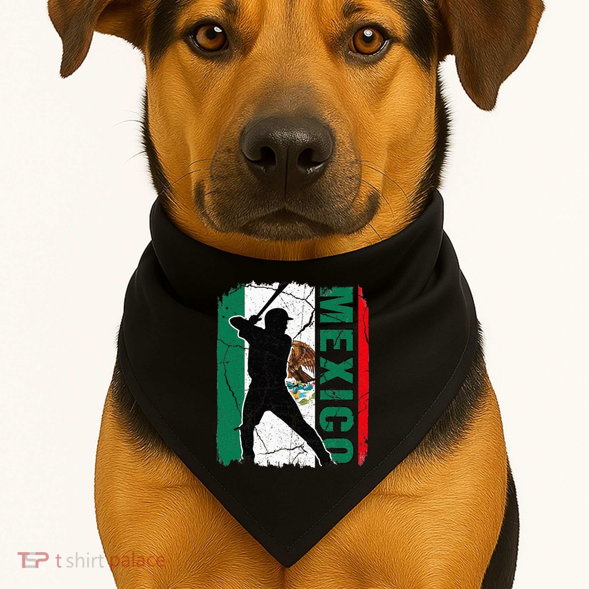 Mexican Baseball Player Mexico Flag Baseball Fans USA-Made Doggie Bandana