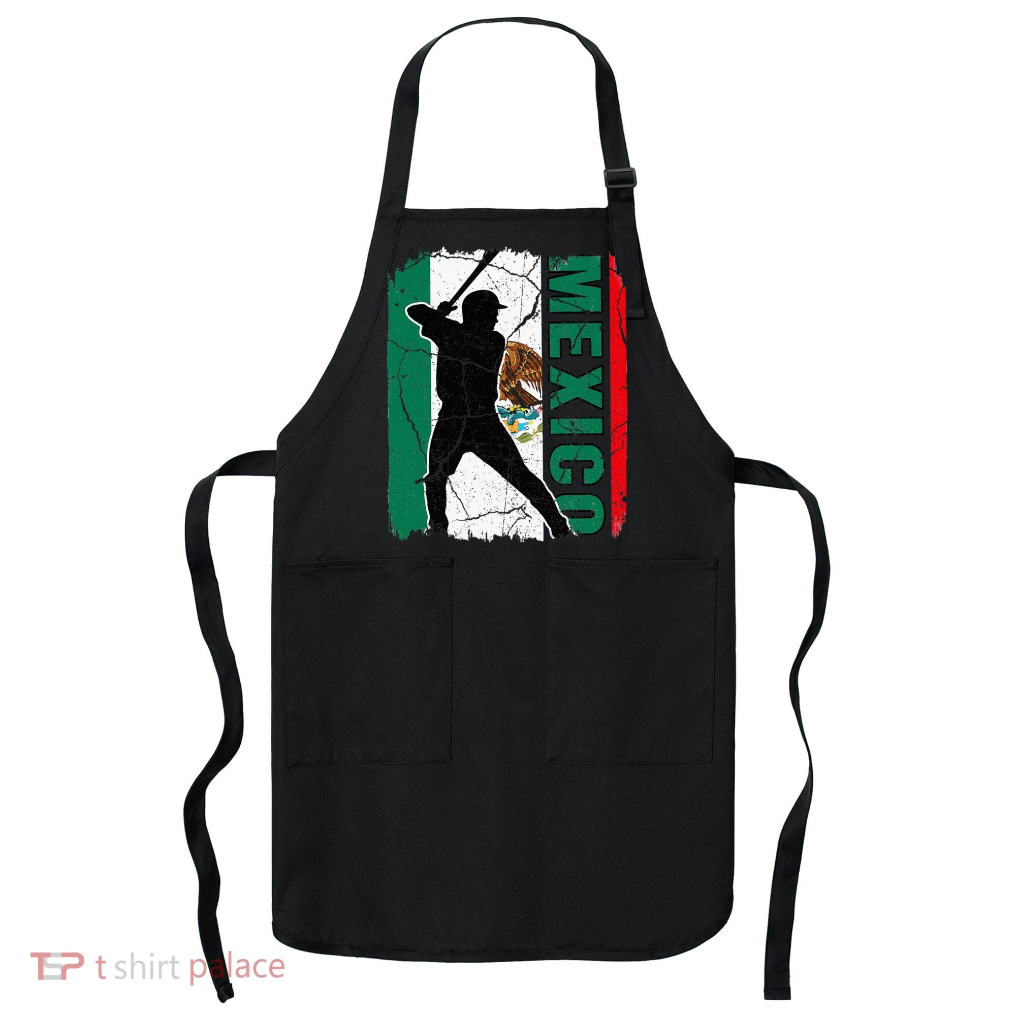 Mexican Baseball Player Mexico Flag Baseball Fans Apron
