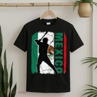 Mexican Baseball Player Mexico Flag Baseball Fans T-Shirt thumb 2