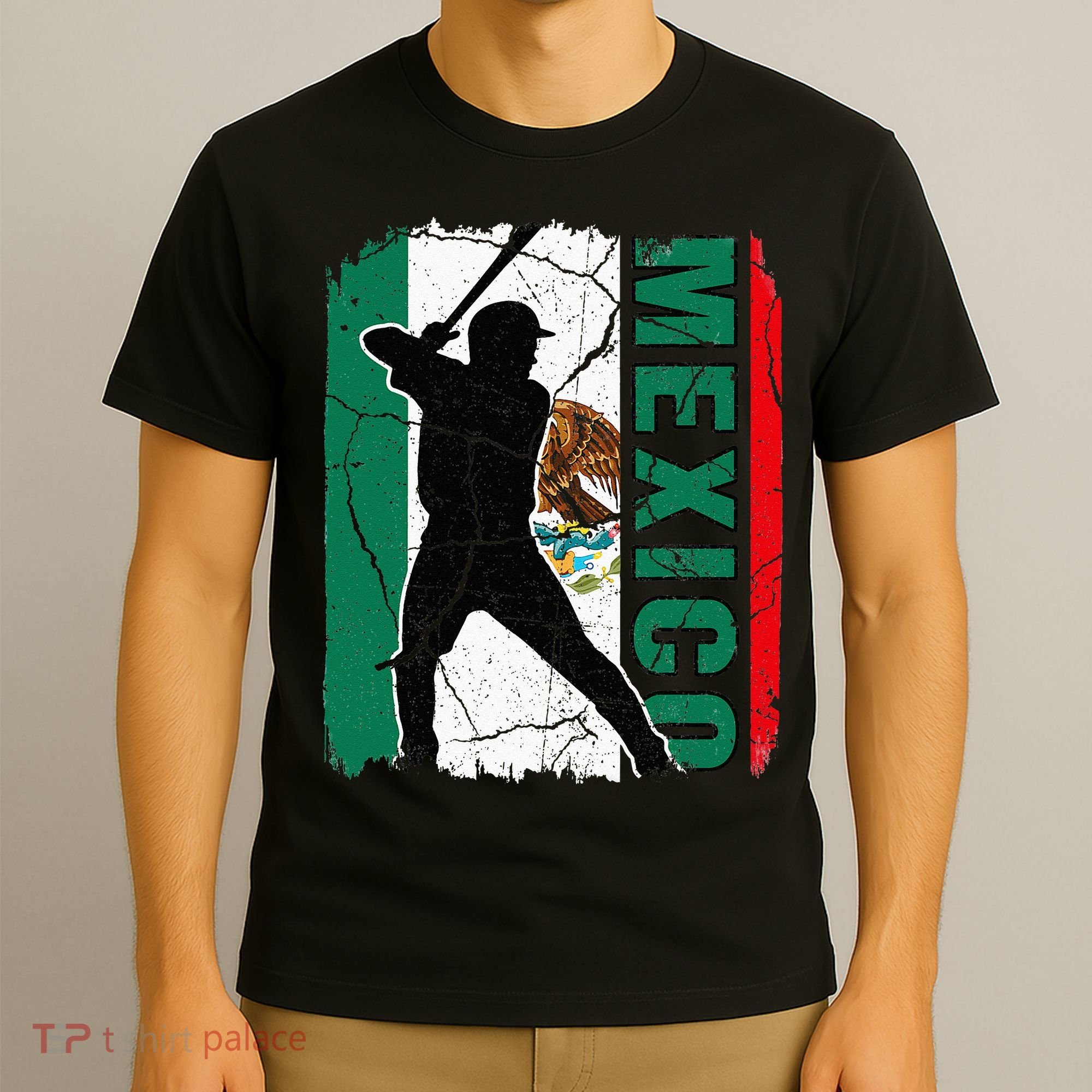 Mexican Baseball Player Mexico Flag Baseball Fans T-Shirt