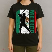 Mexican Baseball Player Mexico Flag Baseball Fans T-Shirt thumb 4