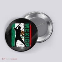 Mexican Baseball Player Mexico Flag Baseball Fans Button thumb 0