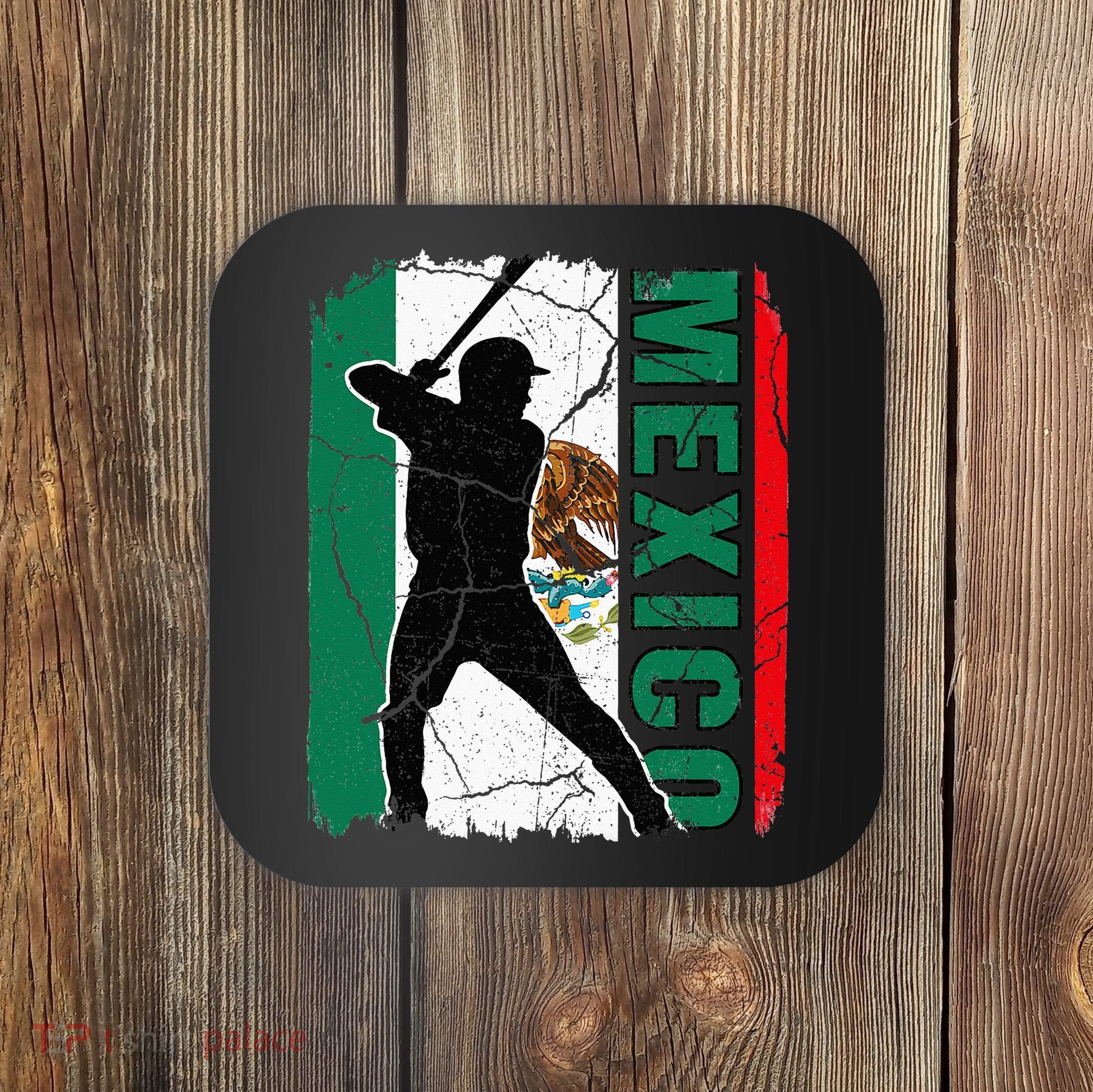Mexican Baseball Player Mexico Flag Baseball Fans Coaster