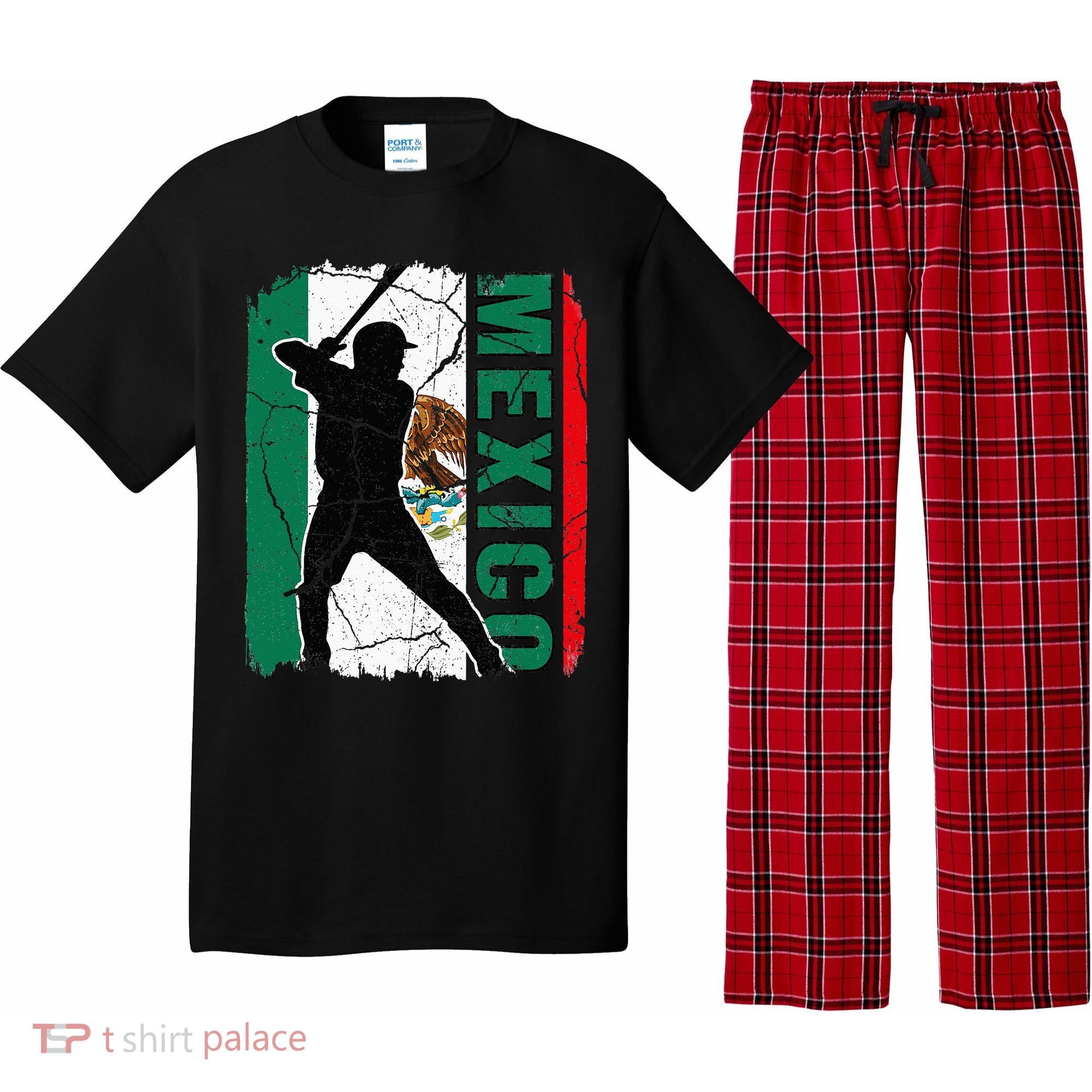 Mexican Baseball Player Mexico Flag Baseball Fans Pajama Set