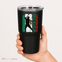 Mexican Baseball Player Mexico Flag Baseball Fans Tumbler thumb 2