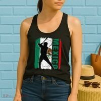 Mexican Baseball Player Mexico Flag Baseball Fans Women's Tank Top thumb 2