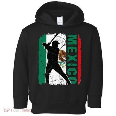 Mexican Baseball Player Mexico Flag Baseball Fans Toddler Hoodie
