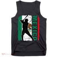 Mexican Baseball Player Mexico Flag Baseball Fans Tank Top thumb 0