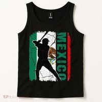 Mexican Baseball Player Mexico Flag Baseball Fans Tank Top thumb 2