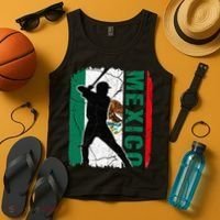 Mexican Baseball Player Mexico Flag Baseball Fans Tank Top thumb 4