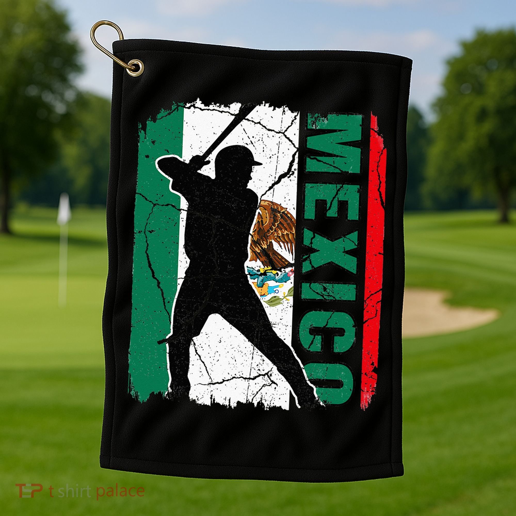 Mexican Baseball Player Mexico Flag Baseball Fans Golf Towel