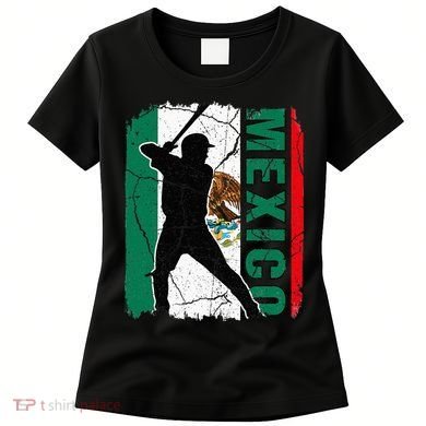 Mexican Baseball Player Mexico Flag Baseball Fans Women's T-Shirt