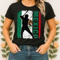 Mexican Baseball Player Mexico Flag Baseball Fans Women's T-Shirt thumb 2