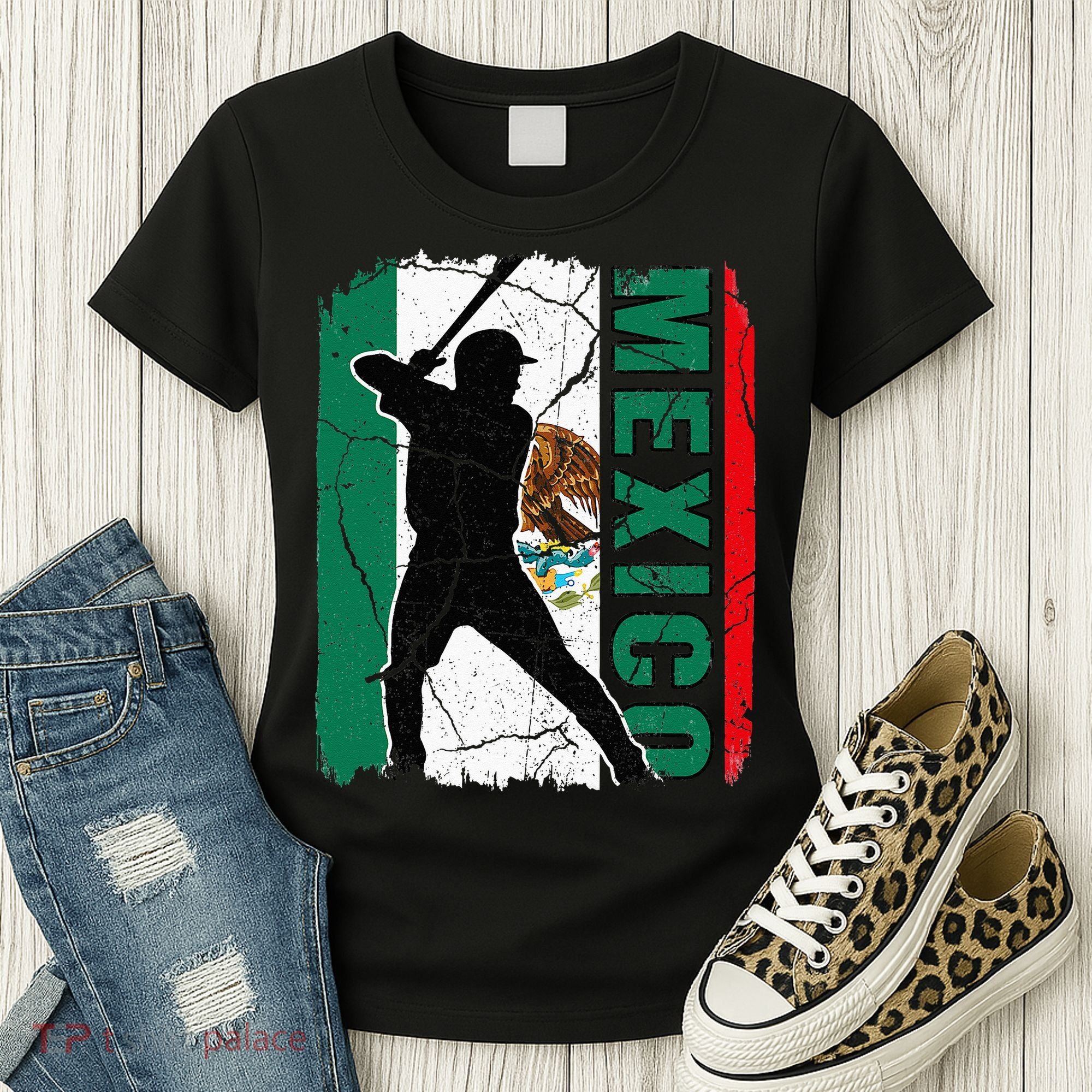 Mexican Baseball Player Mexico Flag Baseball Fans Women's T-Shirt