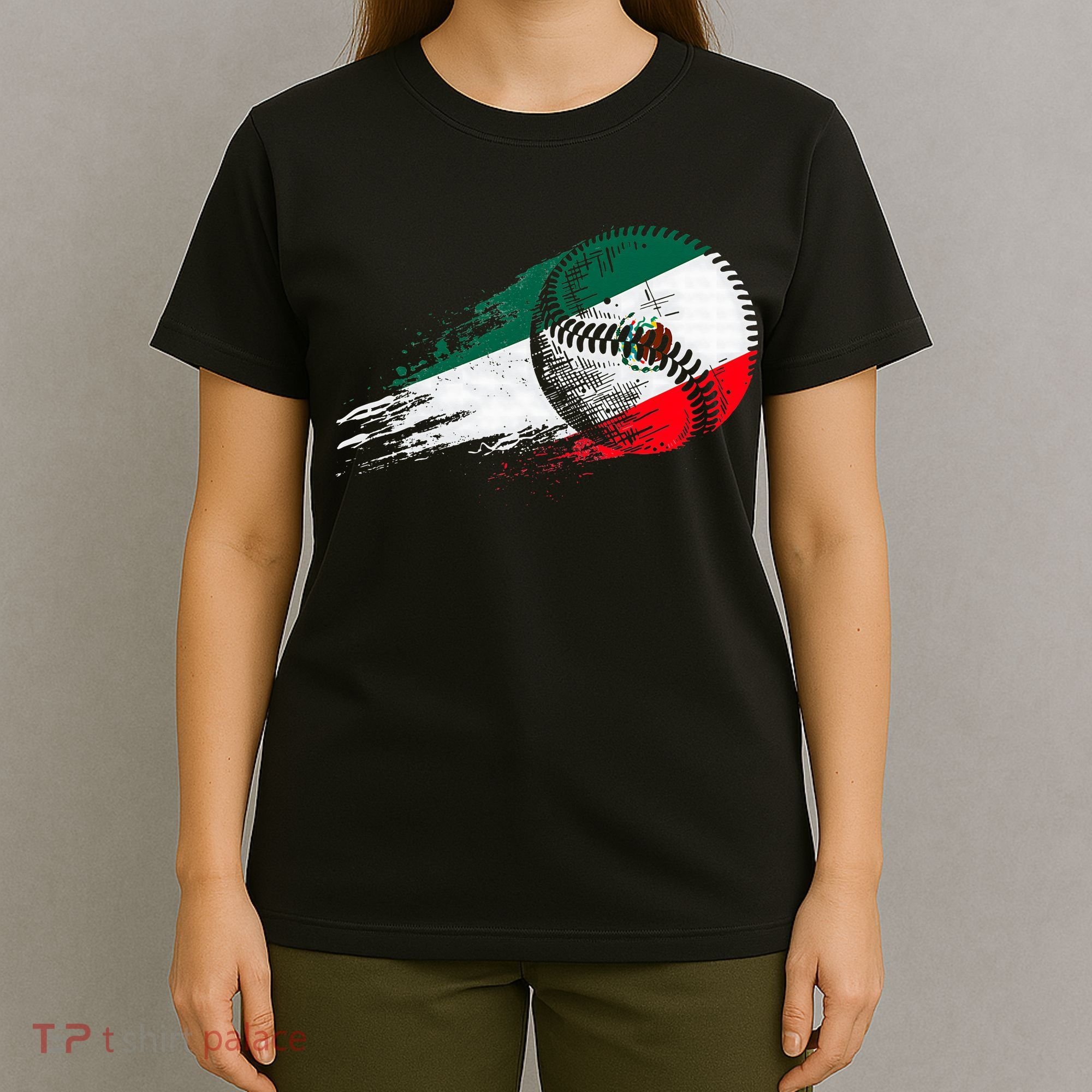 Mexican Baseball Player Mexico Flag Baseball Lover T-Shirt