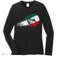 Mexican Baseball Player Mexico Flag Baseball Lover Women's Long Sleeve Shirt thumb 0