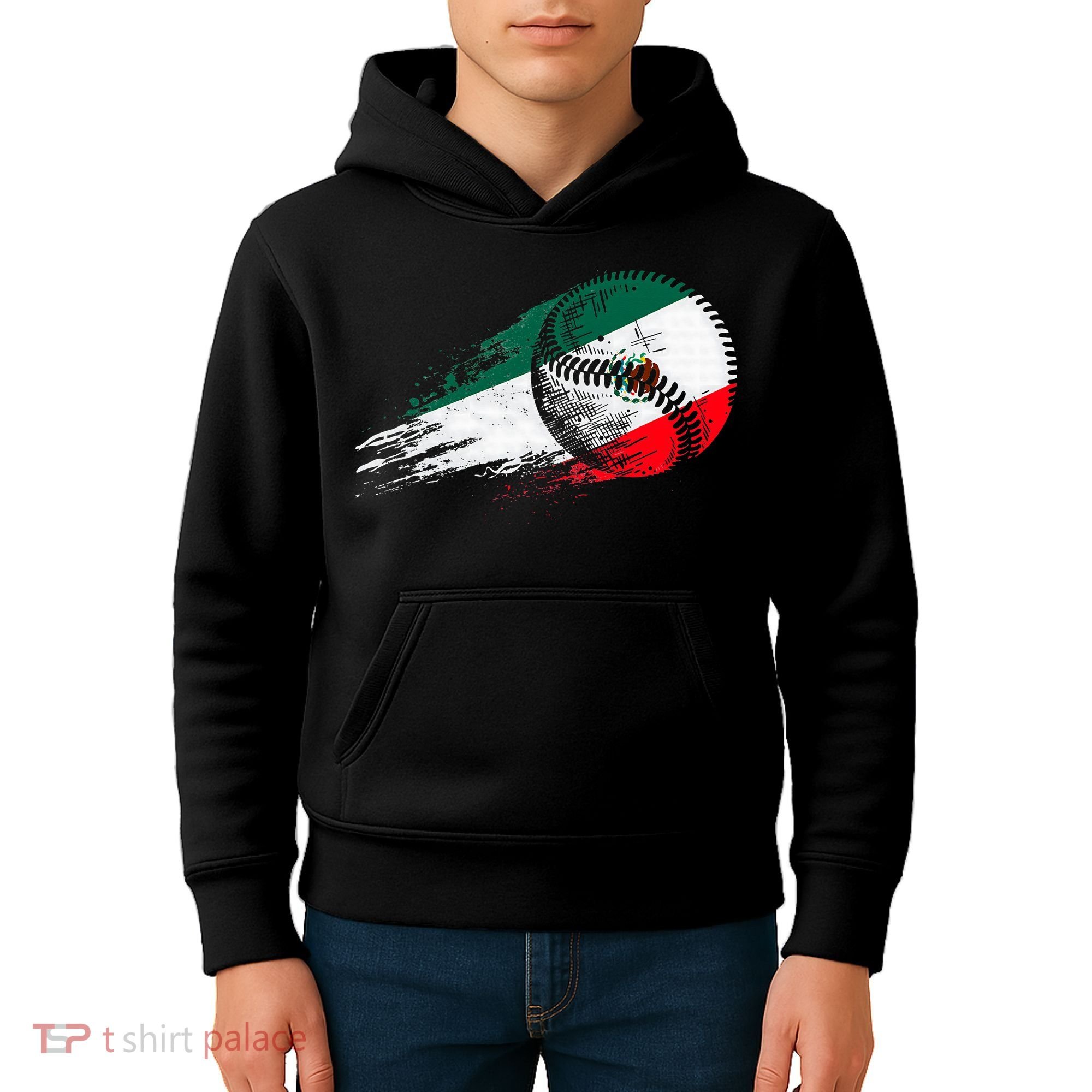 Mexican Baseball Player Mexico Flag Baseball Lover Kids Hoodie