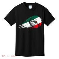 Mexican Baseball Player Mexico Flag Baseball Lover Kids T-Shirt thumb 0