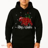 Matching Buffalo Plaid Christmas BigSister Bear Pajama Hoodie thumb 2
