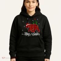 Matching Buffalo Plaid Christmas BigSister Bear Pajama Hoodie thumb 5