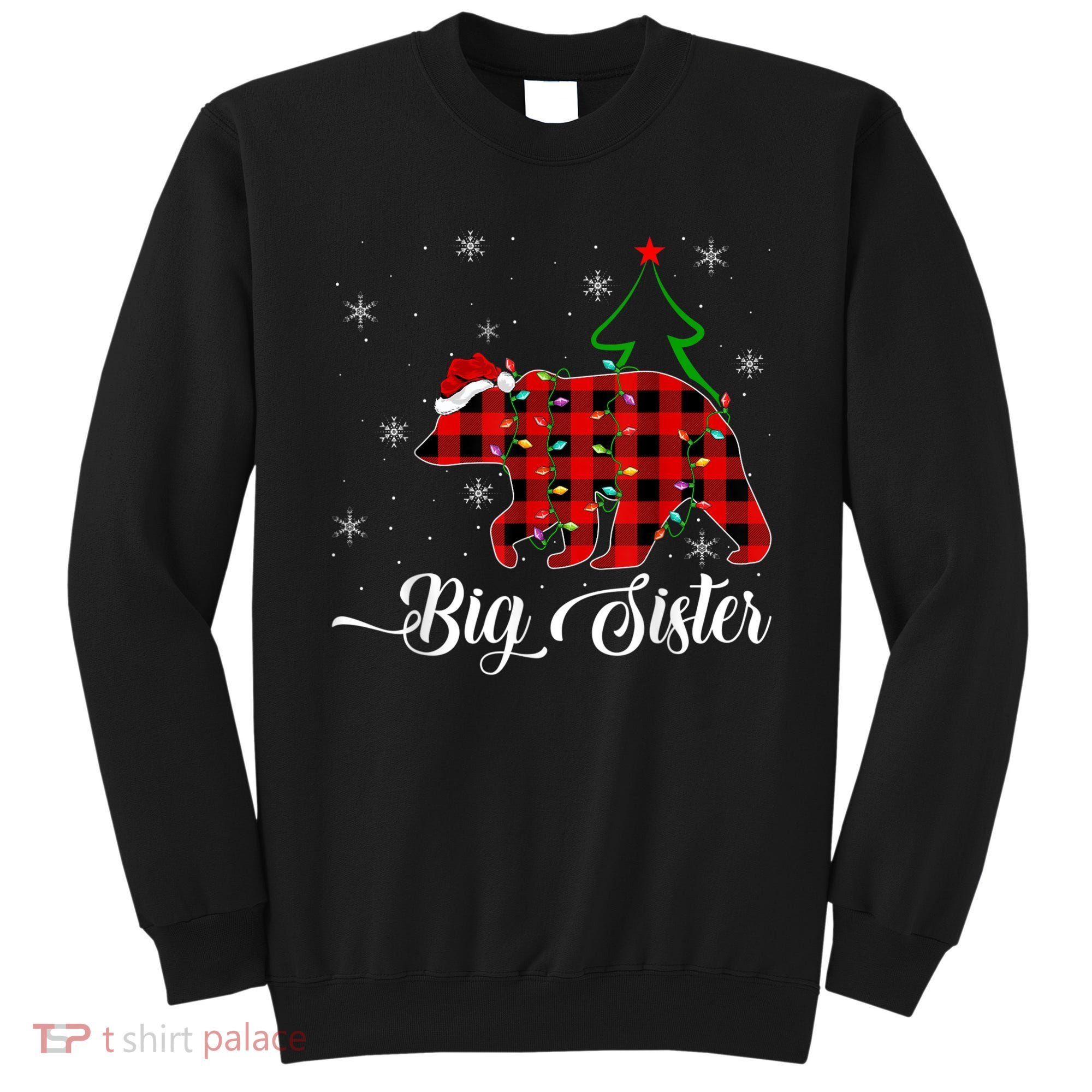 Matching Buffalo Plaid Christmas BigSister Bear Pajama Sweatshirt