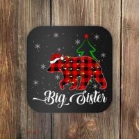Matching Buffalo Plaid Christmas BigSister Bear Pajama Coaster thumb 0