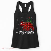 Matching Buffalo Plaid Christmas BigSister Bear Pajama Women's Tank Top thumb 0