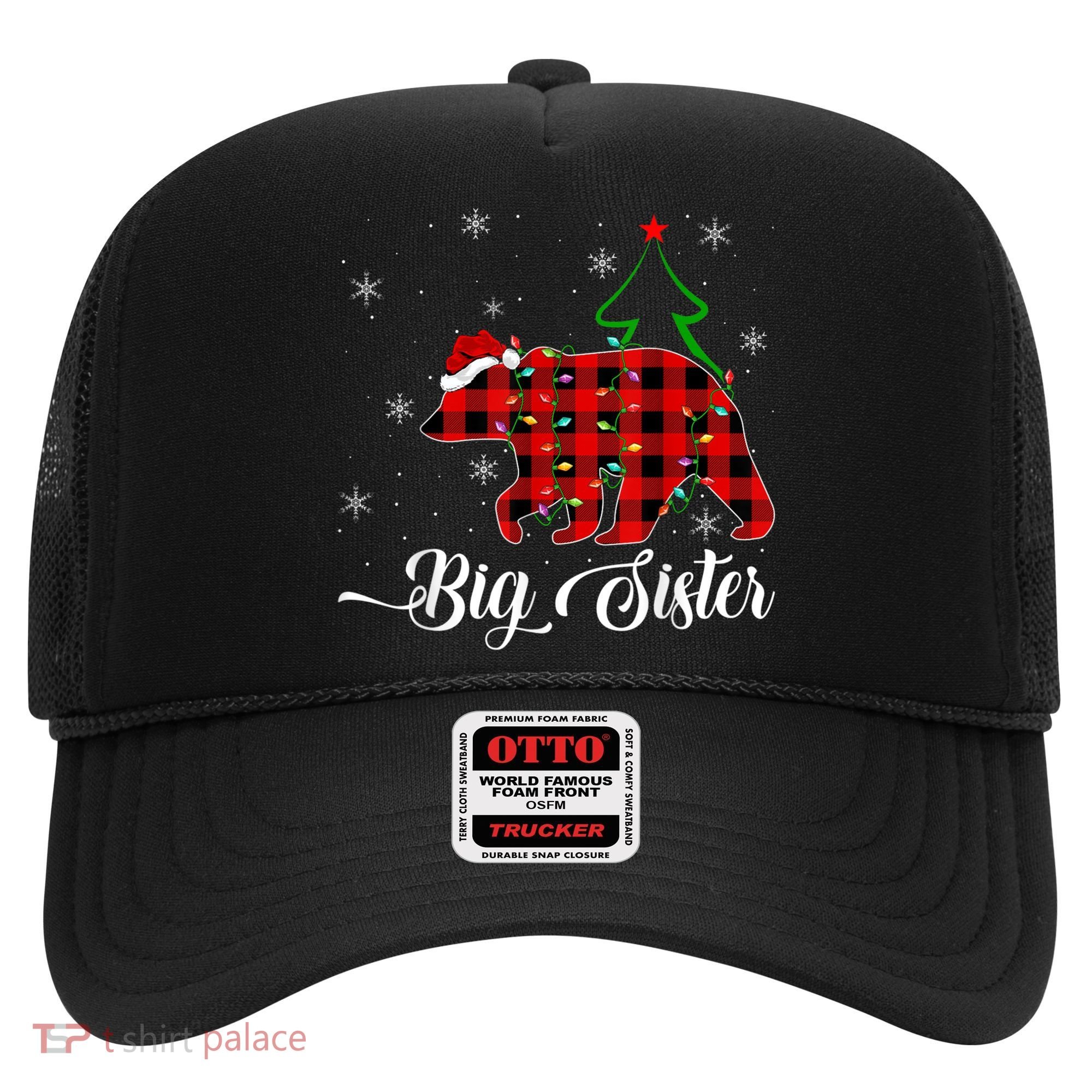 Matching Buffalo Plaid Christmas BigSister Bear Pajama Hat