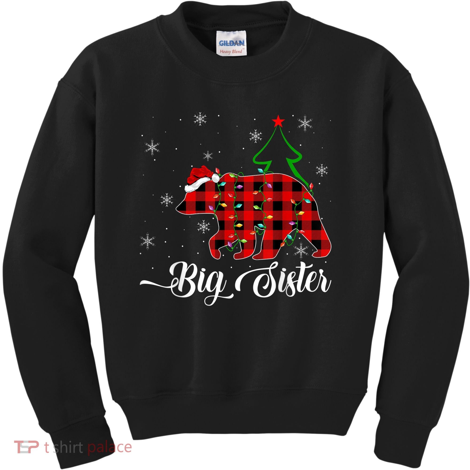 Matching Buffalo Plaid Christmas BigSister Bear Pajama Kids Sweatshirt
