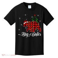 Matching Buffalo Plaid Christmas BigSister Bear Pajama Kids T-Shirt thumb 0