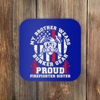 My Brother Proud Firefighter Sister Of A Fire Sister Gift Coaster thumb 0