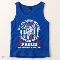 My Brother Proud Firefighter Sister Of A Fire Sister Gift Tank Top thumb 2