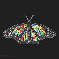 Monarch Butterfly Puzzle Autism Awareness Support Gift Hat thumb 2