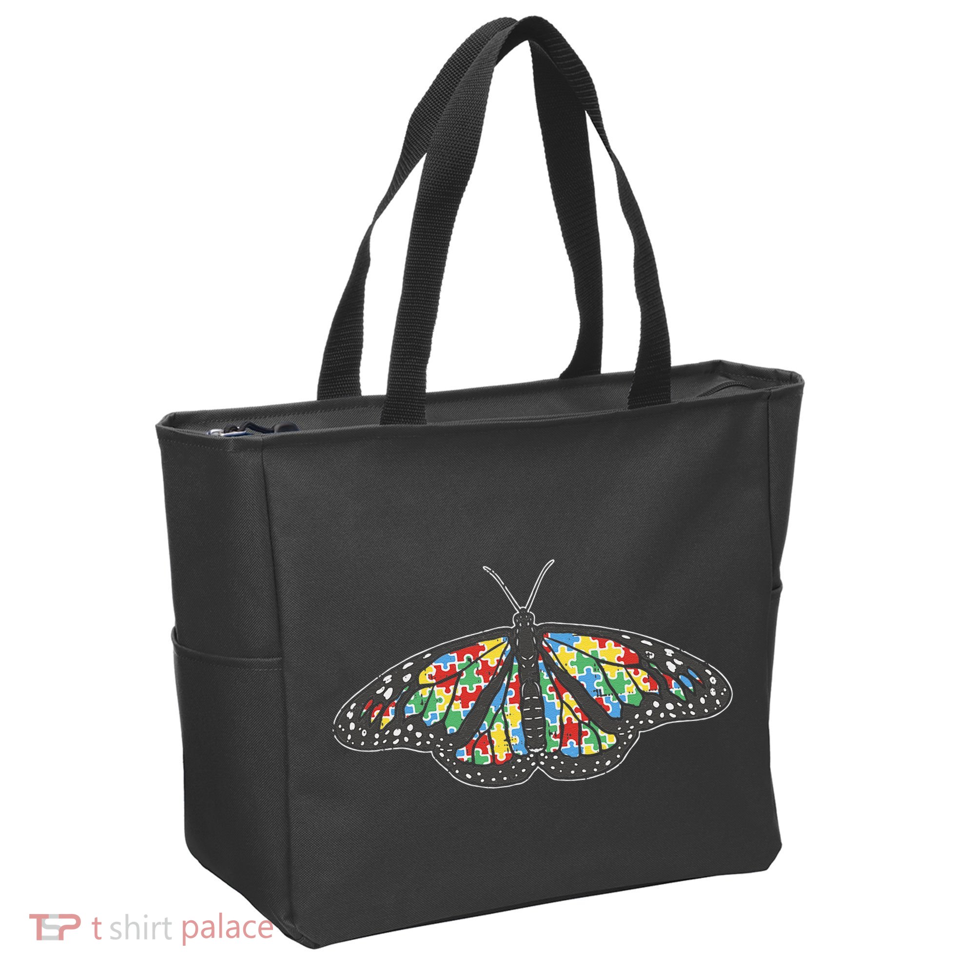 Monarch Butterfly Puzzle Autism Awareness Support Gift Tote Bag