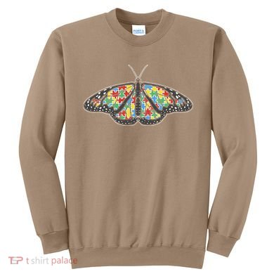 Monarch Butterfly Puzzle Autism Awareness Support Gift Sweatshirt