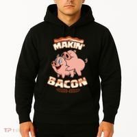 Makin Bacon Pig Funny Meatatarian Zany Brainy Hoodie thumb 2
