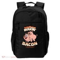 Makin Bacon Pig Funny Meatatarian Zany Brainy Backpack thumb 0