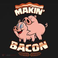 Makin Bacon Pig Funny Meatatarian Zany Brainy Coaster thumb 2