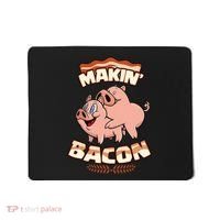 Makin Bacon Pig Funny Meatatarian Zany Brainy Mousepad thumb 0