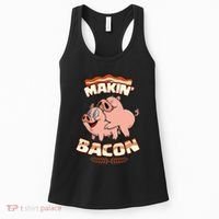 Makin Bacon Pig Funny Meatatarian Zany Brainy Women's Tank Top thumb 0