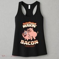 Makin Bacon Pig Funny Meatatarian Zany Brainy Women's Tank Top thumb 3