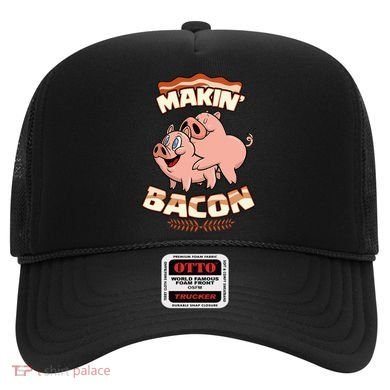 Makin Bacon Pig Funny Meatatarian Zany Brainy Hat