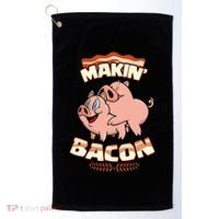Makin Bacon Pig Funny Meatatarian Zany Brainy Golf Towel thumb 0