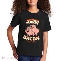 Makin Bacon Pig Funny Meatatarian Zany Brainy Kids T-Shirt thumb 2